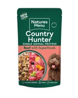 Natures Menu Dog Country Hunter 80% Grass Grazed Beef with Fruit & Vegetables Pouches 3x6x150g