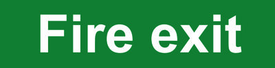 Safety Sign Fire Exit Text Only PVC 200x50mm