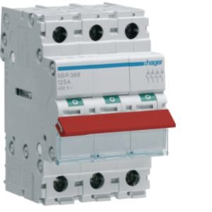 Hager 80A 3P Din Rail Isolator SBR380