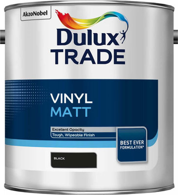 Dulux Trade Vinyl Matt Black 2.5L Paint 5091650