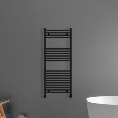 Vaporo Alta Straight 22mm Heated Towel Rail 1200 x 600mm  - Black
