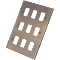 Antique Brass 9 Gang Grid Plate 6060-356