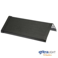 black extralight classic ridge roof tile, with extralight classic logo