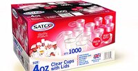 Round Plastic Pots & Lids SATCO 1000x4oz