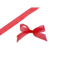 THS Packing - Red organza woven edge ribbon x 16mm x 100m