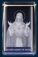 Lazer Engraved Crystal/Sacred Heart   (50629)