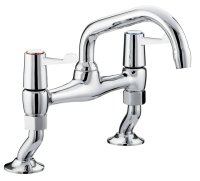 Bristan Lever Pillar Bridge Sink Mixer with Ceramic Disc Valves Chrome Plated VAL2 PSNK C CD