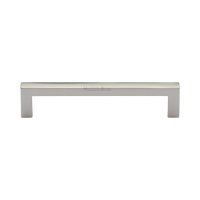 C0339-128-PNF - Heritage Brass Cabinet Pull City Design 128mm CTC Polished Nickel Finish