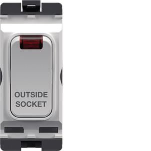 Hager Sollysta 20A DP Gridswitch + Neon "Outside Socket" White WMGSDP2N/OS