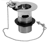 Tucker French Belfast Kitchen Sink Waste with Brass Plug & Chain - Slotted - Chrome Plated