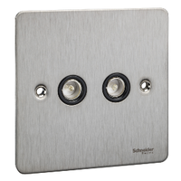 Socket Ultimate 2 Gang Coaxial Stainless Steel