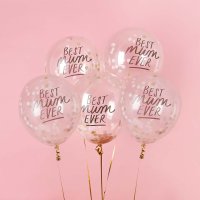 Best Mum Ever Confetti 12" Latex Balloons - Pack of 5