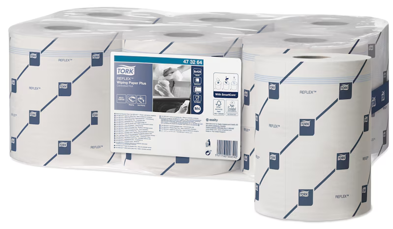 TORK REFLEX WHITE 2PLY CENTREFEED ROLLS 6PK