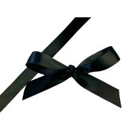 THS Packing - Black single faced satin ribbon x 15mm x 100m