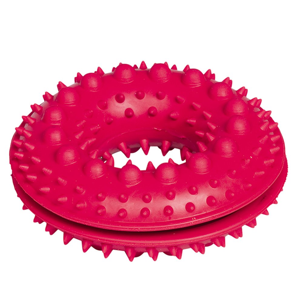 Nobby Rubber Snackring With Spikes 10.5cm Red