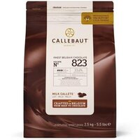 a brown bag of barry callebaut fair trade milk chocolate callets