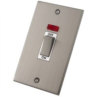 Stainless Steel 2 Gang 45A Cooker Switch Neon