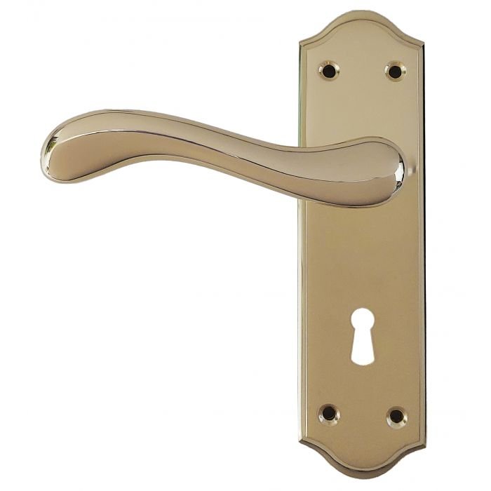 Lansdowne S-PB-Lansdowne Lever Handle Solid Polished Brass