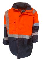 D/N Jacket, PU, X-Back, Hood, Orange/Navy