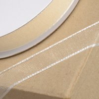 Organza Ribbon With Ridged Edge Ivory - 15mm x 25m