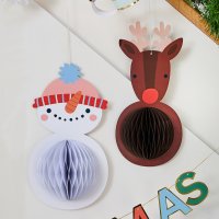 Snowman & Reindeer Honeycomb Set - Pack of 2