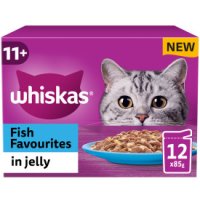 Whiskas Cat Pouch 11+ Fish Favourites Jelly 85g 12pk x 4