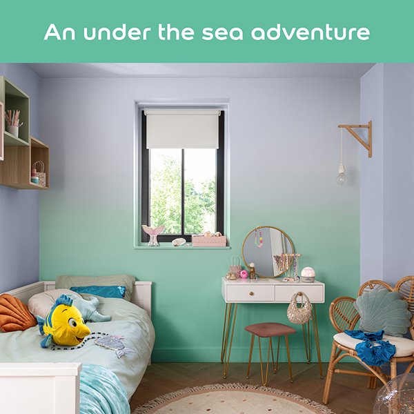 Kids Bedroom painted in Dulux Easycare The Little Mermaid Mermaid Splash