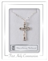Communion Sterling Silver Crucifix Necklet   (C69192)