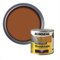 Ronseal Quick Drying Woodstain Teak Tin & Swatch