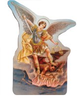 Wood Fridge Magnet/Saint Michael   (33686)