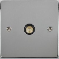 Schneider Ultimate Low Profile Tv Co-axial Point Polished Chrome with Black Insert | LV0701.0074