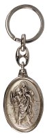 St. Christopher Key Ring - Oxidised   (74601)