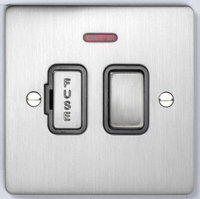 DETA Flat Plate Fused Spur with neon Satin Chrome with Black Insert | LV0201.0172