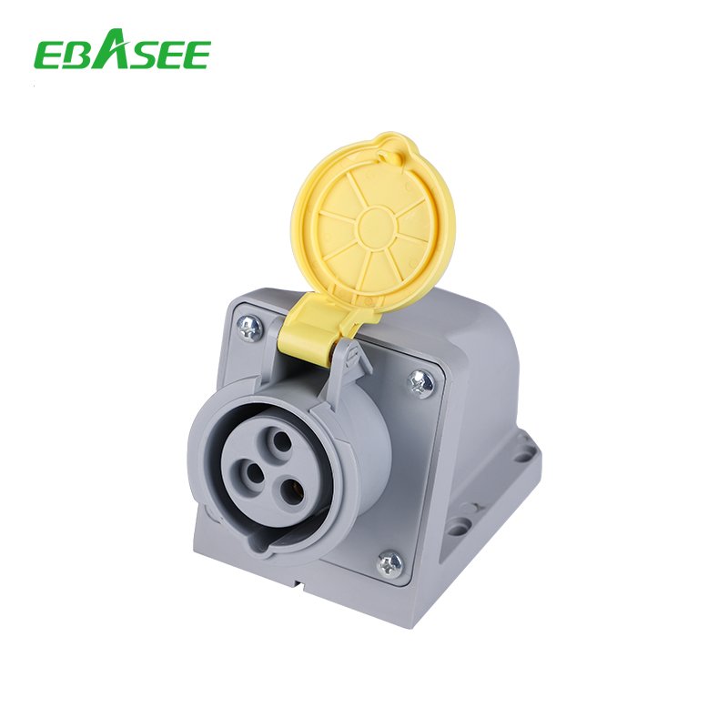 EBASEE CEE Wall Mounted Socket IP44 16A 3x16A 110V Yellow