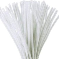 Chenille Pipe Cleaners - White 12in - 25 piece