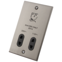 MBSDVSS Stainless Steel Shaver Socket - 2 Gang