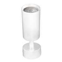 LEO WHITE GU10 SURFACE SPOT c/w 7W 3K LAMP