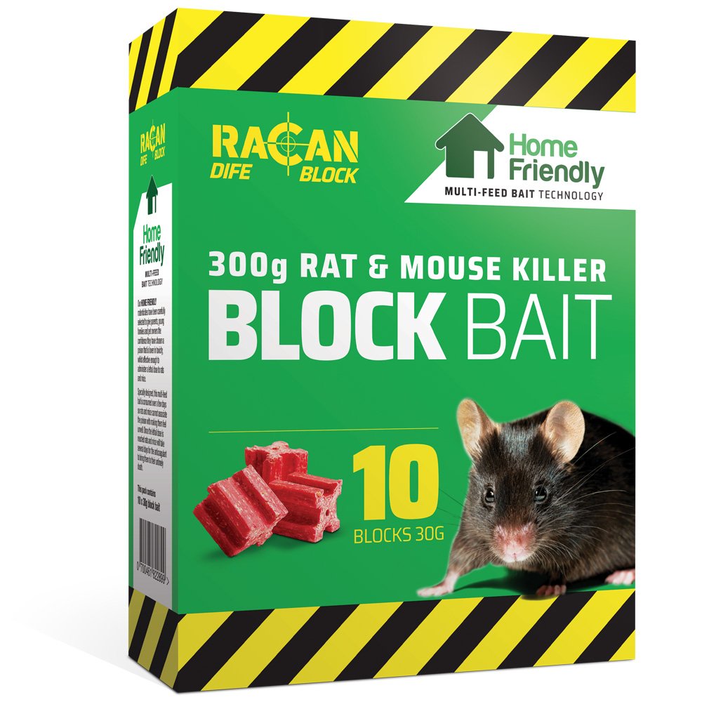 Racan Home Friendly Rat & Mouse Killer Block Bait 10x30g
