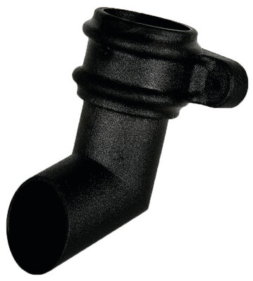 68mm Round Downpipe Shoe with Lugs Cast Iron Effect