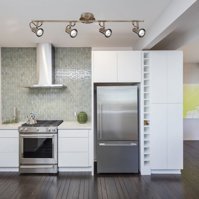 Searchlight Eros 4 Light Spotlight Bar in Antique Brass