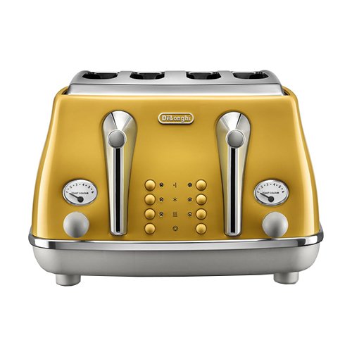 Delonghi Icona Capitals 4-Slice Toaster - Yellow front