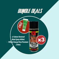 Gelson 25301 1942 Textured Black Spray 400ML Bundle of 3