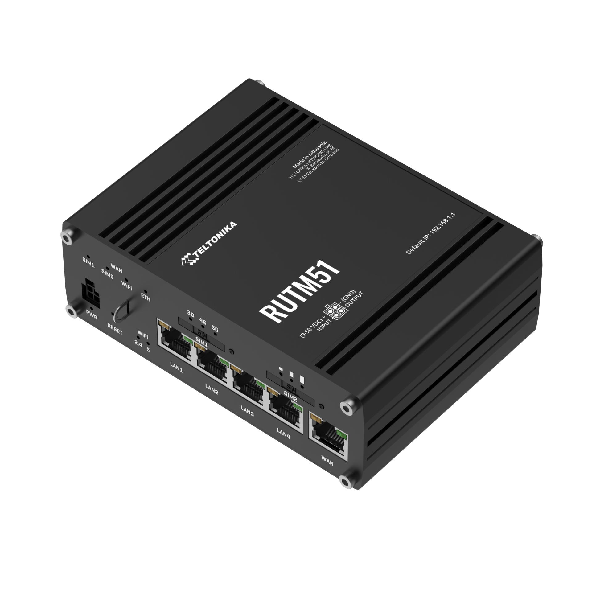 Teltonika RUTM51 installed in industrial environment with antennas attached