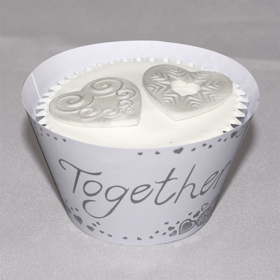 2290 CUPCAK WRP-TOGETHER-WHT/SIL12Pk