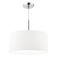 RONDA 3LT PENDANT 40CM DRUM WHITE FAUX SILK