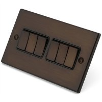 Dark Bronze 6 Gang 2 Way Switch 6062-006