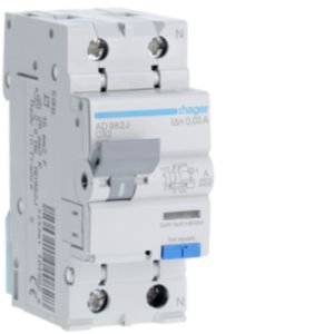 Hager 32A 1P+N 30mA C Curve Type A RCBO AD982J