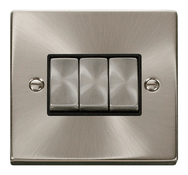 Click Deco 3G 2W Switch Satin Chrome Black Insert VPSC413BK