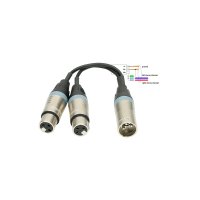Klotz Single Male XLR - Twin Female XLR Merging Adapter