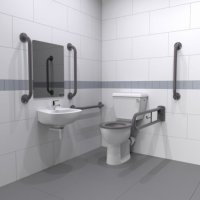 Tucker French Grey DM200K Close Coupled Pack 1 Tap Hole Basin